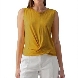 Sanctuary Mustard Twist Front Tank Top